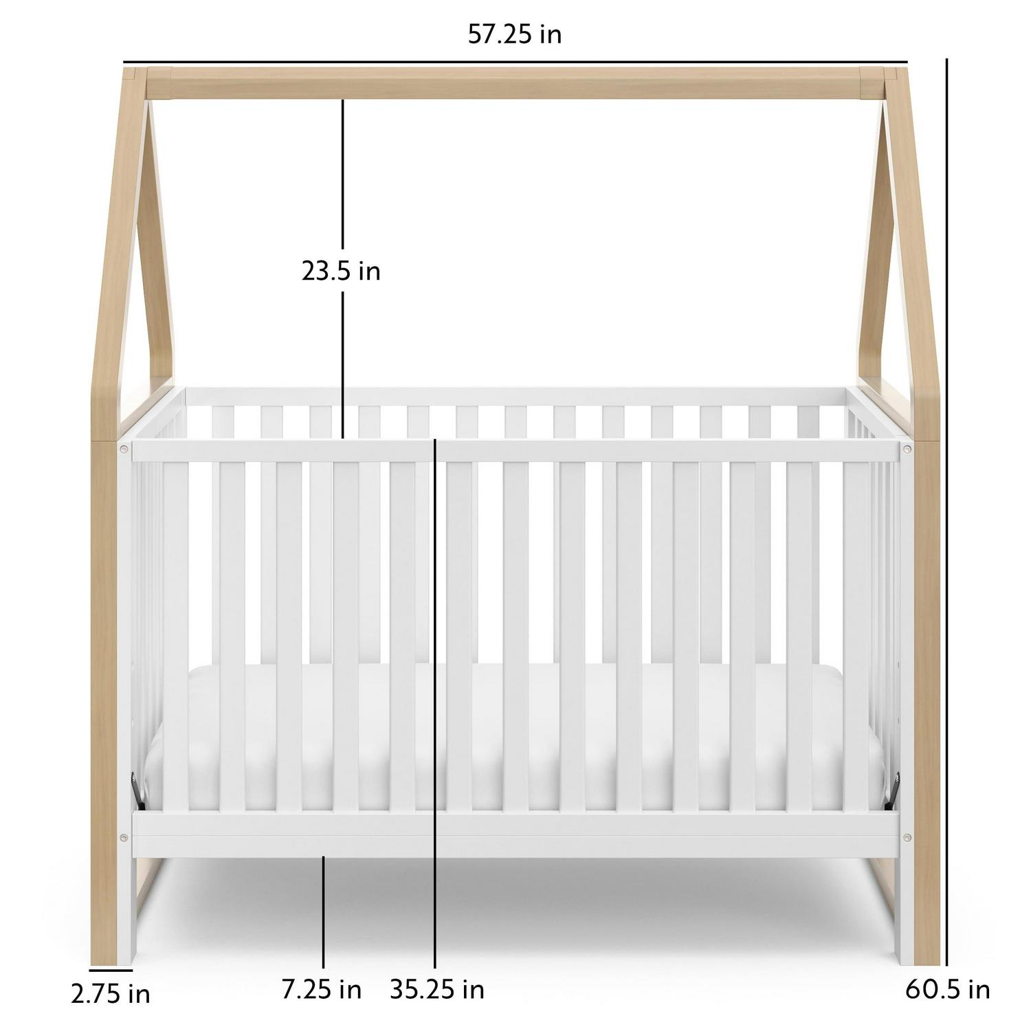 Storkcraft Orchard 5-in-1 Convertible Baby Crib, White with Driftwood - Image 18