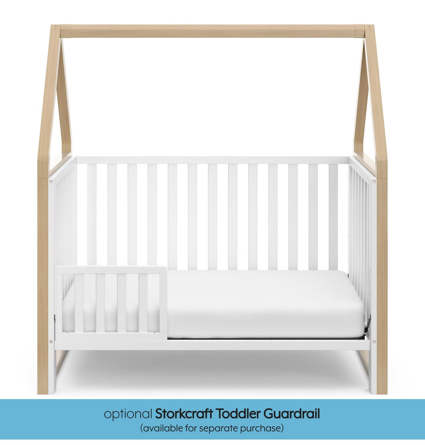 Storkcraft Orchard 5-in-1 Convertible Baby Crib, White with Driftwood - Image 13