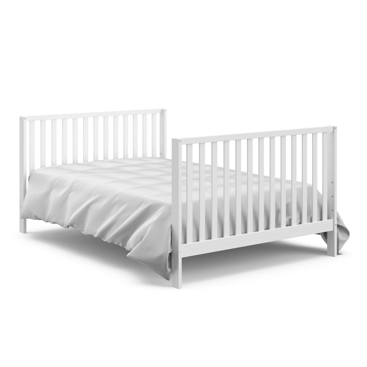 Storkcraft Orchard 5-in-1 Convertible Baby Crib, White with Driftwood - Image 16