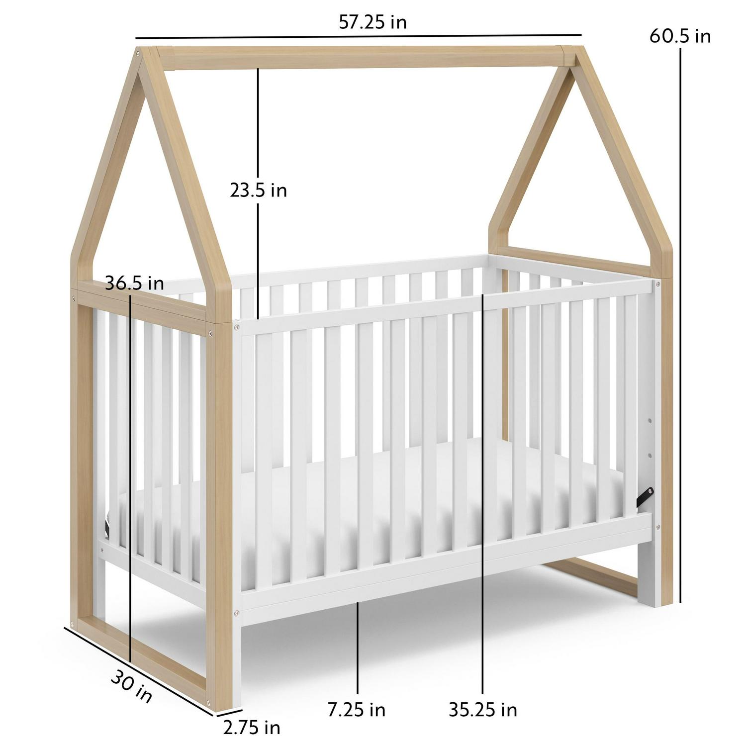 Storkcraft Orchard 5-in-1 Convertible Baby Crib, White with Driftwood - Image 17