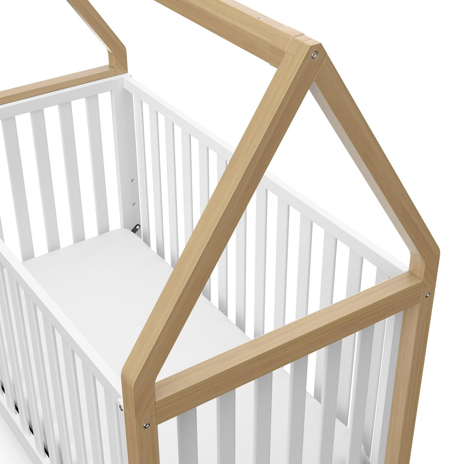 Storkcraft Orchard 5-in-1 Convertible Baby Crib, White with Driftwood - Image 10