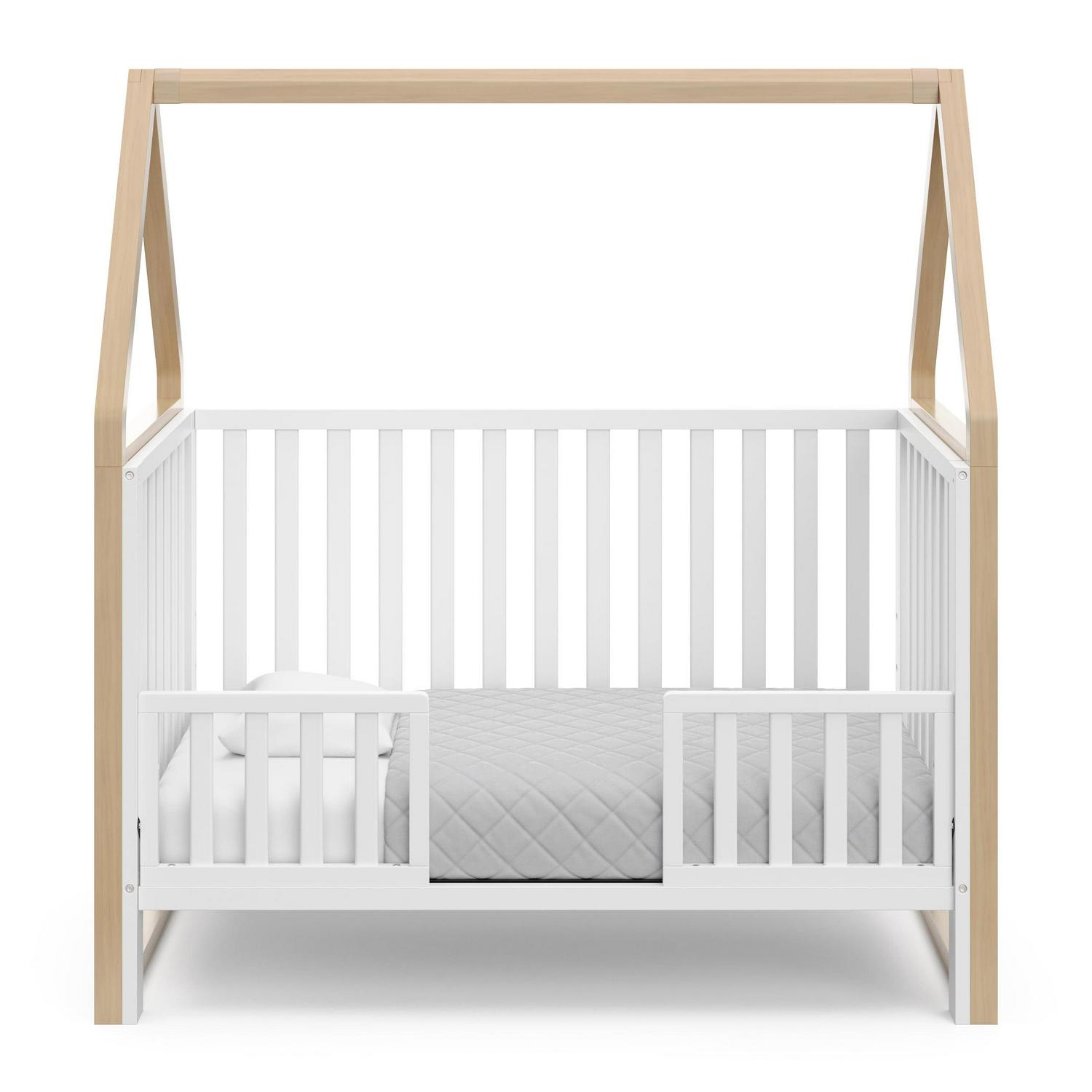 Storkcraft Orchard 5-in-1 Convertible Baby Crib, White with Driftwood - Image 14