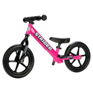 Strider 12” Sport Bike, Pink - No Pedal Balance Bicycle for Kids 1 to 4 Years - Includes Safety Pad, Padded Seat, Mini Grips & Flat-Free Tires - Tool-Free Assembly & Adjustments