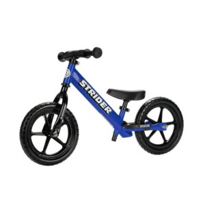 Strider 12” Sport Bike, Blue - No Pedal Balance Bicycle for Kids 1 to 4 Years - Includes Safety Pad, Padded Seat, Mini Grips & Flat-Free Tires - Tool-Free Assembly & Adjustments