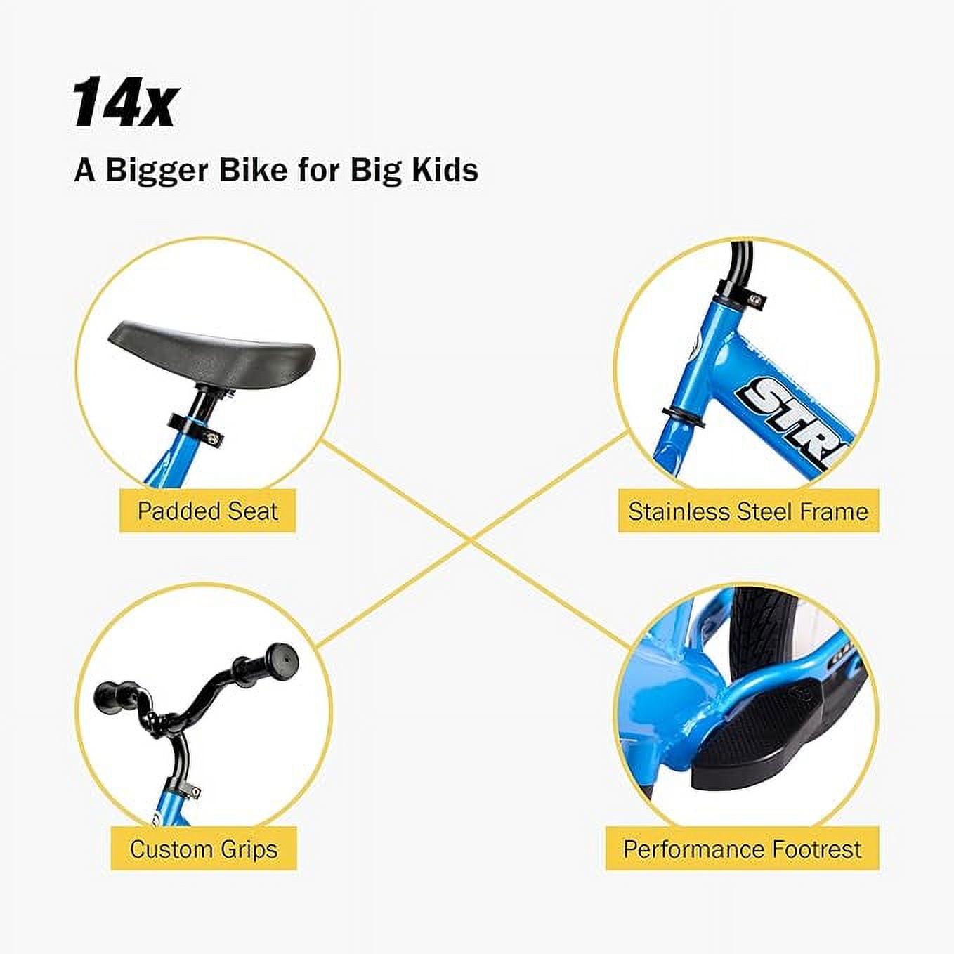 Strider 14x, Awesome Blue - Balance Bike for Kids 3 to 6 Years - Includes Kid-Size Grips, Padded Seat, Performance Footrest & All-Purpose Tires - Easy Assembly & Adjustments - Image 3