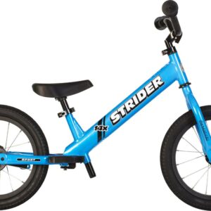 Strider 14x, Awesome Blue - Balance Bike for Kids 3 to 6 Years - Includes Kid-Size Grips, Padded Seat, Performance Footrest & All-Purpose Tires - Easy Assembly & Adjustments