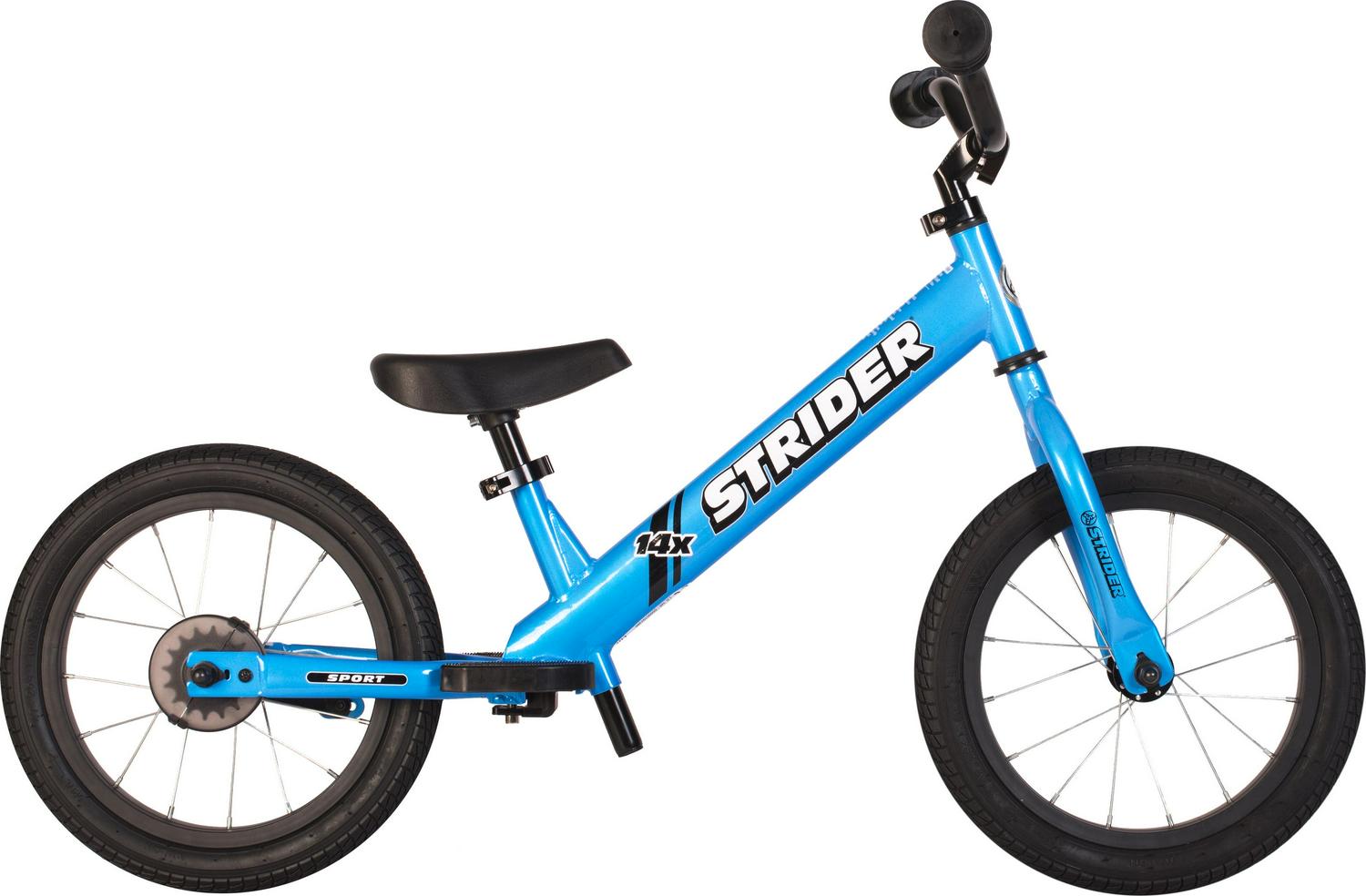 Strider 14x, Awesome Blue - Balance Bike for Kids 3 to 6 Years - Includes Kid-Size Grips, Padded Seat, Performance Footrest & All-Purpose Tires - Easy Assembly & Adjustments
