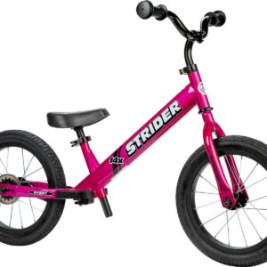 Strider 14x, Funky Fuschia- Balance Bike for Kids 3 to 6 Years - Includes Custom Grips, Padded Seat, Performance Footrest & All-Purpose Tires