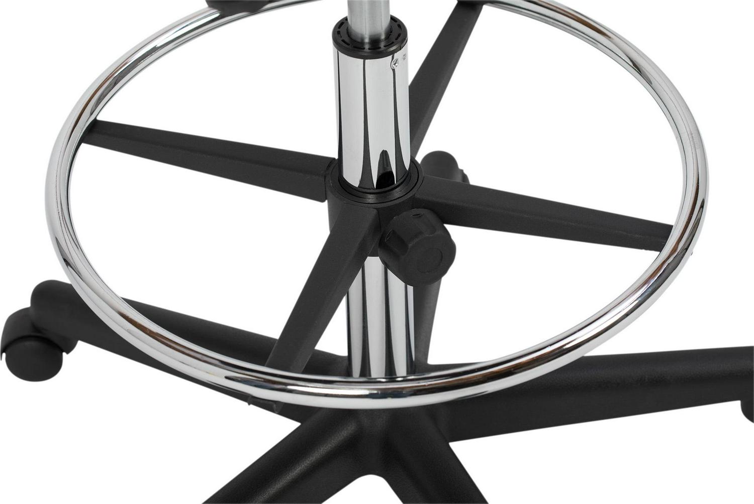 Studio Designs Adjustable Drafting Chair with Footring, Black and Chrome - 18618 - Image 5