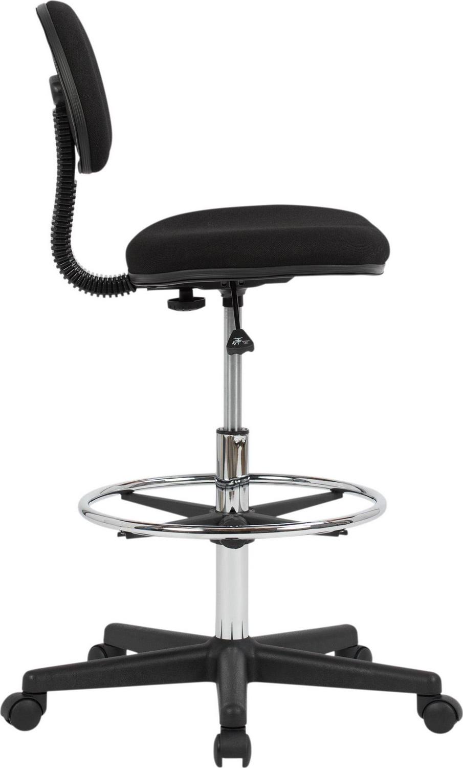 Studio Designs Adjustable Drafting Chair with Footring, Black and Chrome - 18618 - Image 6