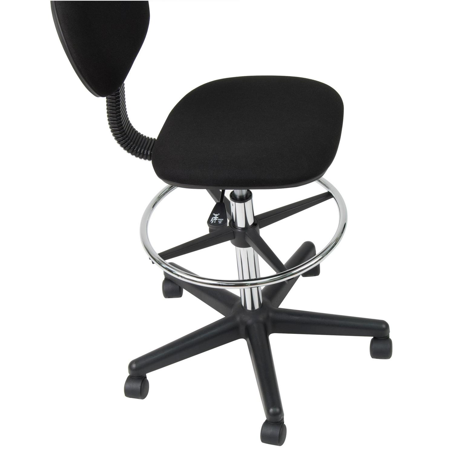 Studio Designs Adjustable Drafting Chair with Footring, Black and Chrome - 18618 - Image 8