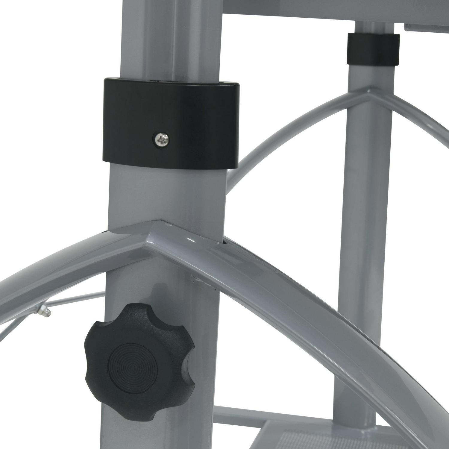 Studio Designs Blue Tempered Safety-Glass Adjustment Height Drafting Table, Silver - Image 6