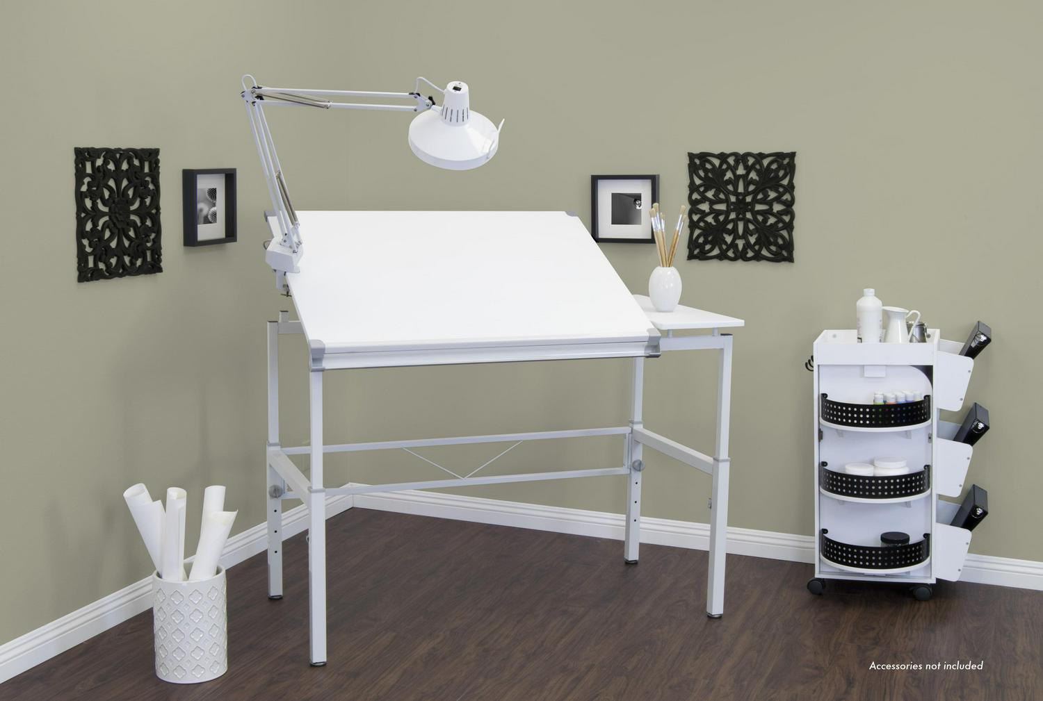 Studio Designs Graphix II White Split Top Crafting Table - Image 8