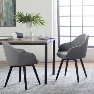 Studio Designs Home Dome Swivel Office or Dining Chair w/ Metal Legs, Gray