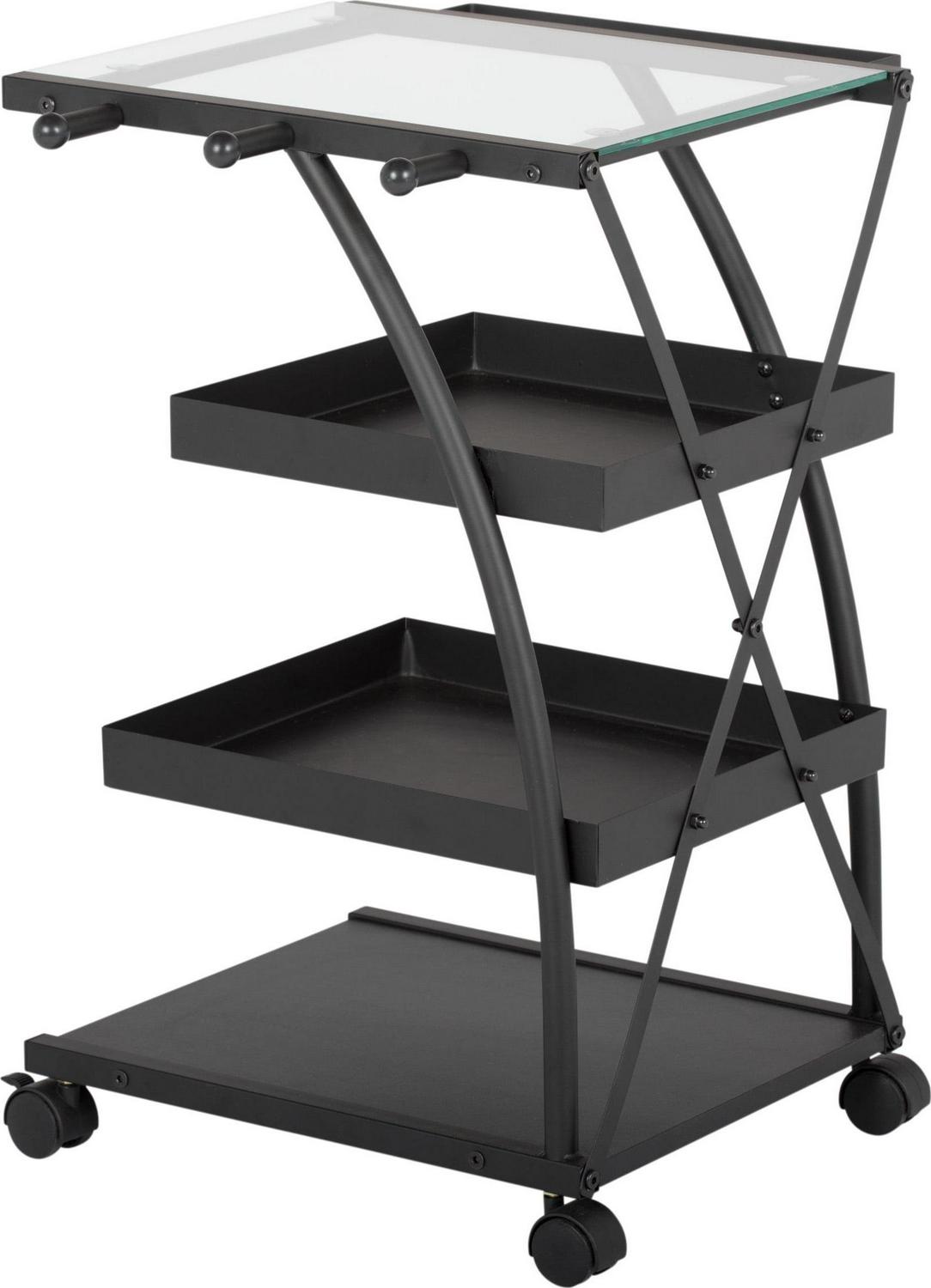 Studio Designs Triflex Metal 4-Tier Mobile Art and Craft Organizer Cart in Black - Image 5