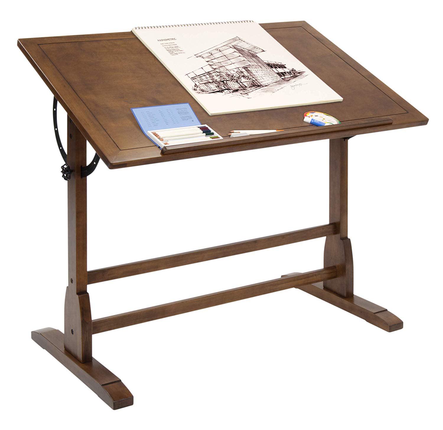 Studio Designs Vintage Solid Wood Drawing/Drafting Table with 42" x 30" Adjustable Tilting Top - Image 3
