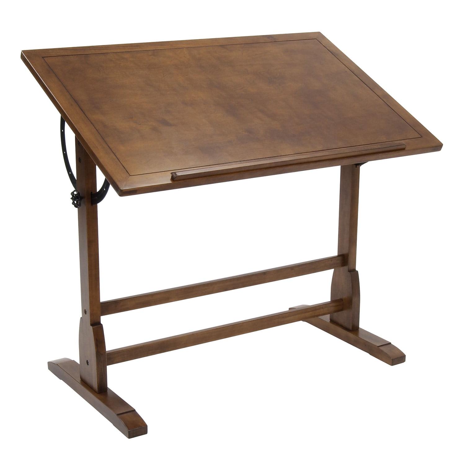 Studio Designs Vintage Solid Wood Drawing/Drafting Table with 42" x 30" Adjustable Tilting Top - Image 8