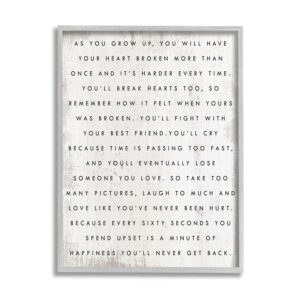 Stupell Industries Sixty Seconds Upset Motivational Happiness Phrase Rustic Pattern, 24 x 30, Design by Daphne Polselli