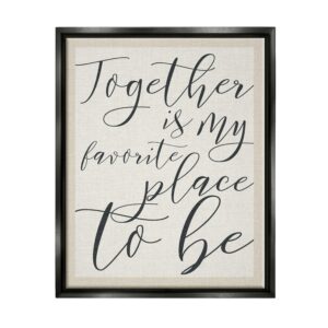 Stupell Industries Together - My Favorite Place To Be Jet Black Framed Floating Canvas Wall Art, 16x20, by Daphne Polselli