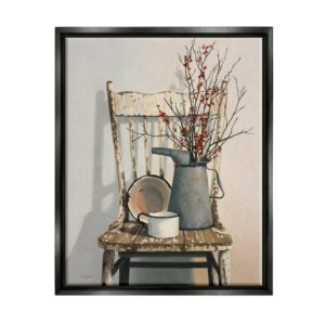 Stupell Industries Vintage Rustic Things Neutral Painting Jet Black Framed Floating Canvas Wall Art, 16x20, by Cecile Baird