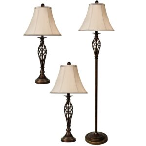 Stylecraft Home Collection - Barclay - 1 Light Table Lamp and Floor Lamp Set (2