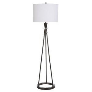 Style Craft Contemporary and Modern 62 in 1-Light Floor Lamp with Crystal Accent, Black