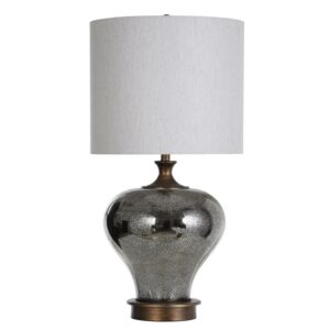 Style Craft Mercury Glass Body Table Lamp with Brushed Copper Like Base - Metal Finish