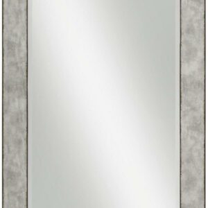 Stylish Rectangular Polystyrene Framed Leaner Mirror, Rusted Metal- Saltoro Sherpi