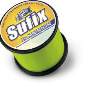 Sufix Superior Monofilament Fishing Line, 4.4 lb Spool, 100 lb Hi-Vis Yellow