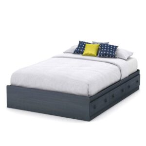 Summer Breeze Full Mates Bed (54'') with 3 Drawers, Blueberry