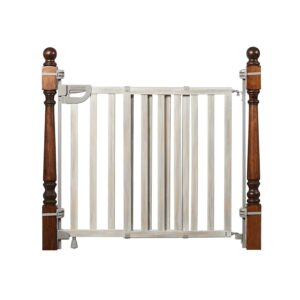 Summer by Ingenuity Wood Banister & Stair Safety Pet and Baby Gate, 33 - 46" Wide, 33" Tall - Birch Stain