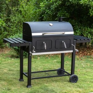 Summit Living 34'' Charcoal Grill Extra Large Portable BBQ Grill, Black
