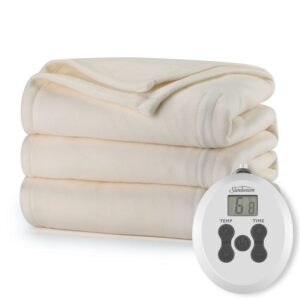 Sunbeam Cream Ultrafleece Heated Blanket - Twin