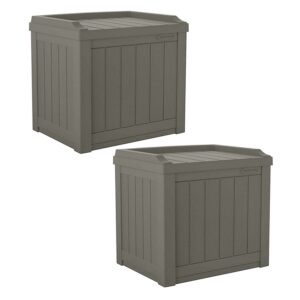 Suncast 22-Gal Double-Duty Outdoor Storage Box and Seating Solution, 2-Pack