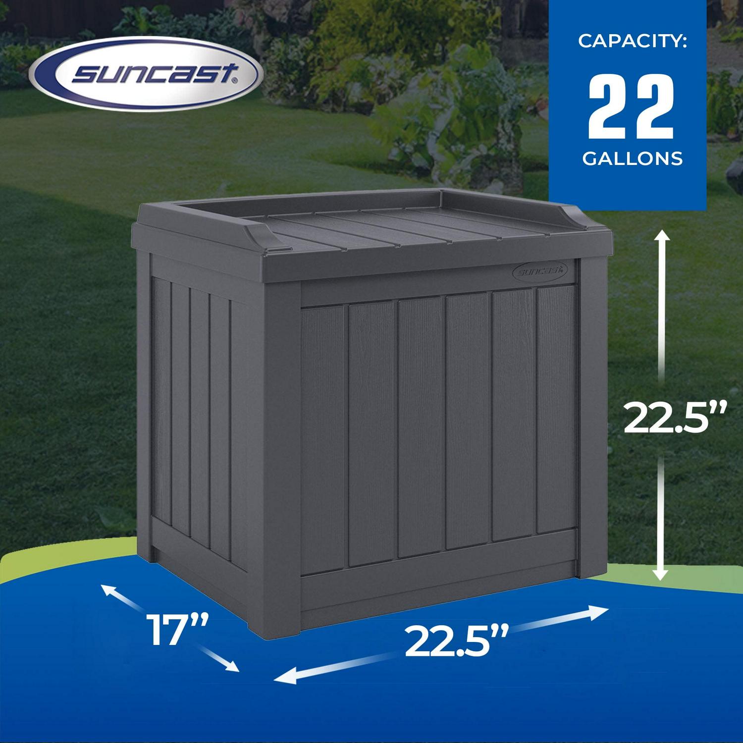 Suncast 22-Gal Double-Duty Outdoor Storage Box and Seating Solution, 2-Pack - Image 4
