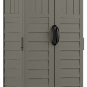 Suncast Outdoor Resin Storage Shed with Customizable Shelves, 5' 9" x 2' 3" x 1' 8.25", Stoney Gray