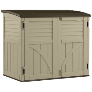 Suncast 34 cu. ft. All-Weather Resin Horizontal Outdoor Storage Shed, Taupe