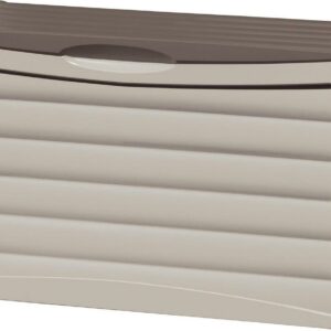 Suncast 63-Gallon Patio Deck Box, Plastic, DB6300, Taupe/Brown, 46L x 18W x 24H inches, 19 lb