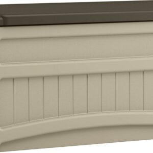 Suncast 73-Gal. Weather-Resistant Resin Outdoor Patio Storage Box, Light Taupe