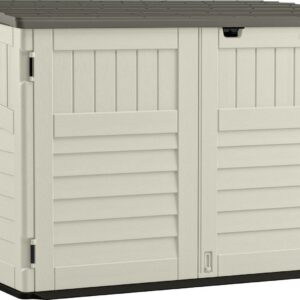 Suncast 70 cu. ft. Stow Away All-Weather Resin Horizontal Outdoor Storage Shed, Vanilla