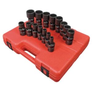 Sunex 2856 15pc 1/2" Drive 12pt Fractional SAE Universal Impact Socket Set