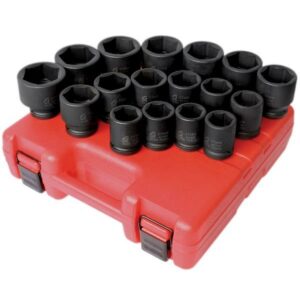 Sunex 4684 17-Piece 3/4 in. Drive Metric Heavy-Duty Impact Socket Set