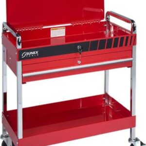 Sunex 8013A Service Cart w/ Locking Top and-Drawer, Red