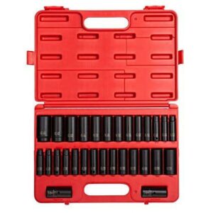 Sunex 5153DD 1/2" Drive 29 Piece SAE & Metric Deep Impact Socket Set