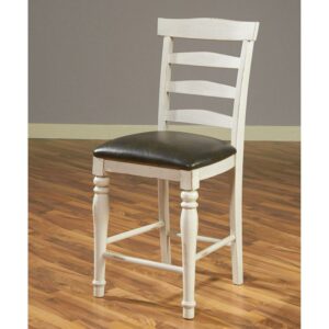 Sunny Designs Bourbon 24 in. Ladder Back Upholstered Counter Stool