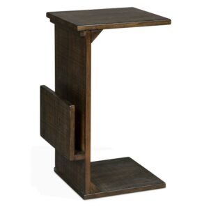 Sunny Designs Manor House 14" Mahogany Wood Chairside Table in Tobacco Leaf