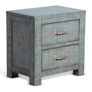 Sunny Designs Ranch House 24" 2-drawer Wood Night Stand in Little Boy Blue