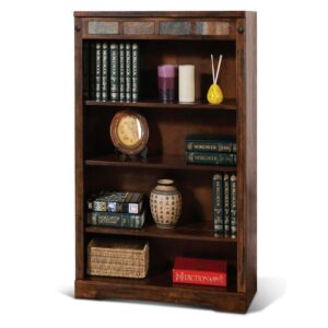 Sunny Designs Santa Fe 48" Traditional Wood Bookcase in Dark Chocolate