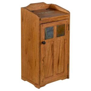 Sunny Designs Sedona 16" Farmhouse Wood Trash Box in Rustic Oak