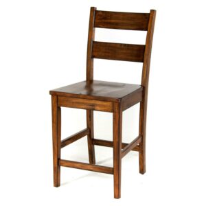 Sunny Designs 24" Tuscany Mahogany Wood Ladderback Barstool in Brown (Set of 2)